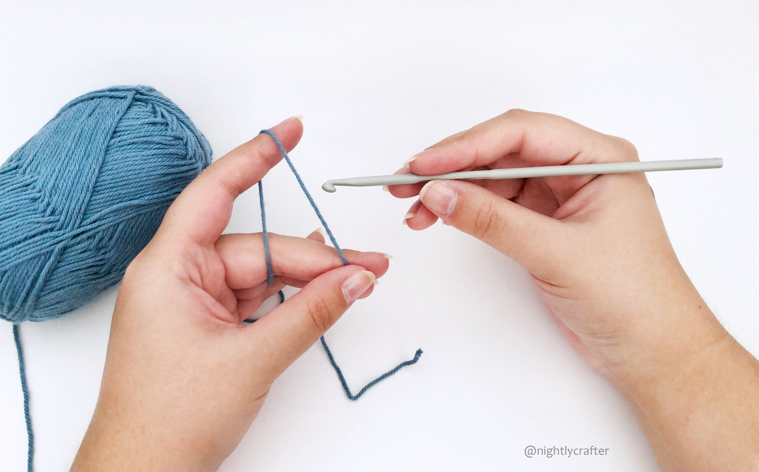 How to Hold Your Crochet Hook and Yarn - Nightly Crafter