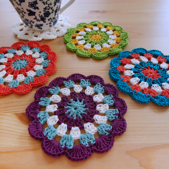 Rainbow Coasters Crochet Pattern PDF
