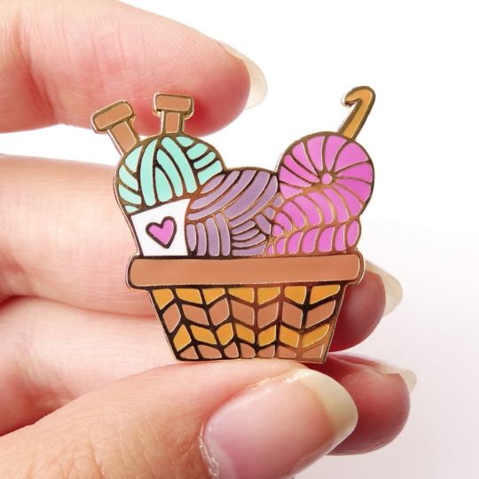 Yarn Basket Enamel Pin